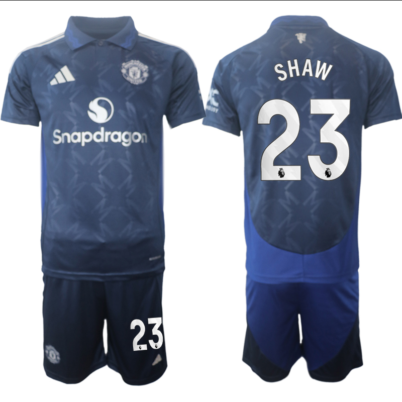 Men 2024-2025 Club Manchester United away blue #23 Soccer Jersey->manchester united jersey->Soccer Club Jersey